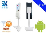 Kios peralatan periklanan Android, layar digital signage sanitizer media player dengan dispenser pembersih tangan otomatis