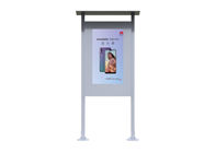 Layar Lcd Portabel Tahan Air 4K Layar Luar Ruangan Floor Standing Digital Signage Untuk Halte Bus Jalan Raya