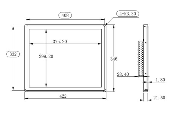 19 Inch Embedded Monitor untuk Panel Keamanan, Peralatan Industri, Tampilan Medis, dan Kios Informasi Publik