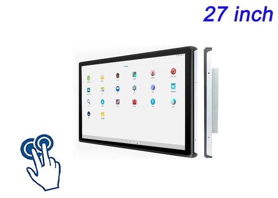 Layar sentuh tertanam Android 27 inci untuk tampilan pameran perdagangan, aplikasi ritel cerdas, konsol multimedia, dan sistem kontrol