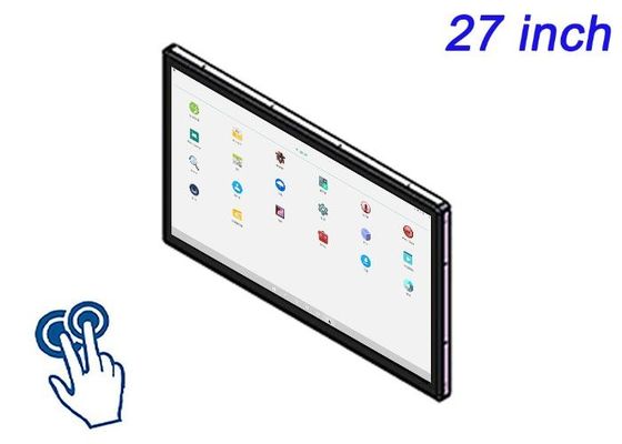 Layar sentuh tertanam Android 27 inci untuk tampilan pameran perdagangan, aplikasi ritel cerdas, konsol multimedia, dan sistem kontrol